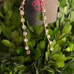 Paparazzi Gold Crystal Drop Earrings